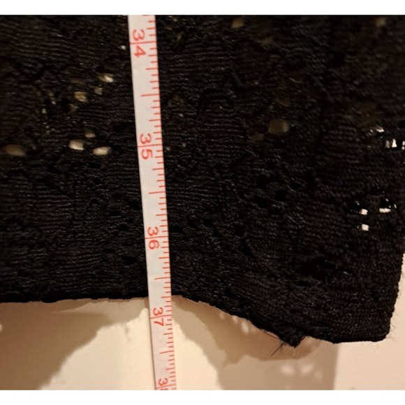 Denim & Supply Ralph Lauren Glam Lined Knit/Lace Flowers Dress Size Large Black - Picture 9 of 12